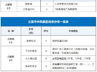 海南三亚调整高风险区为2个、中风险区为4个-中新网